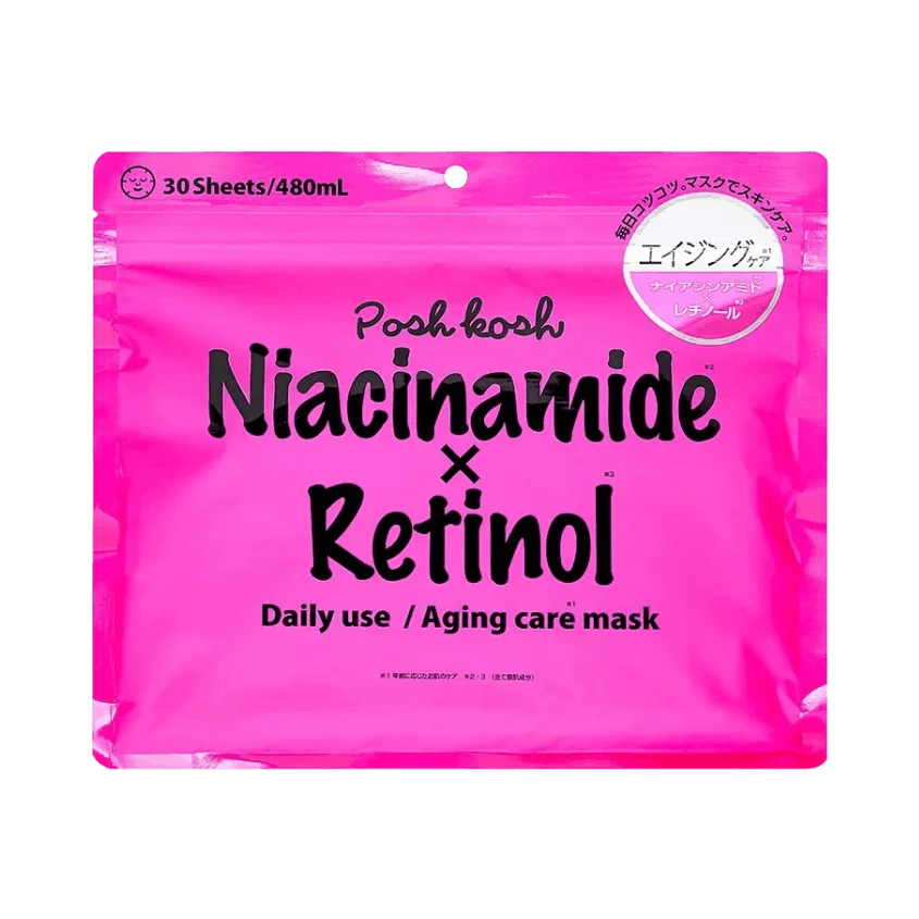POSH KOSH NIACINAMIDE X RETINOL AGING CARE MASK МАСКА ДЛЯ ЛИЦА 30 ШТ