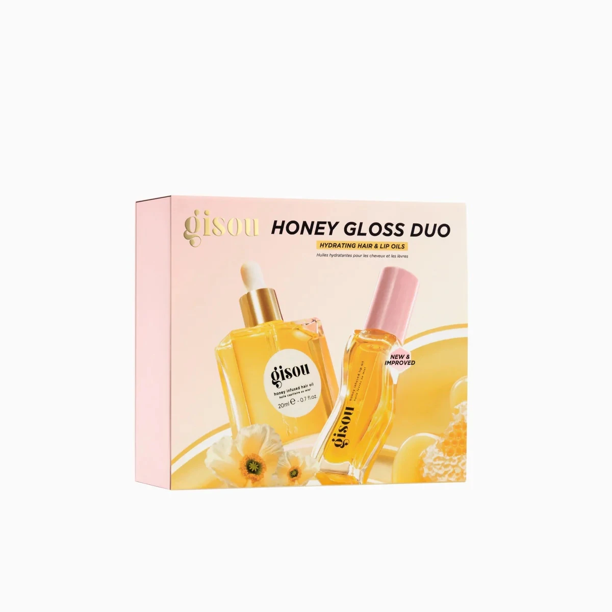 GISOU HONEY GLOSS&GO DUO HYDRATING HAIR&LIP OILS НАБОР ДЛЯ ГУБ И ВОЛОС
