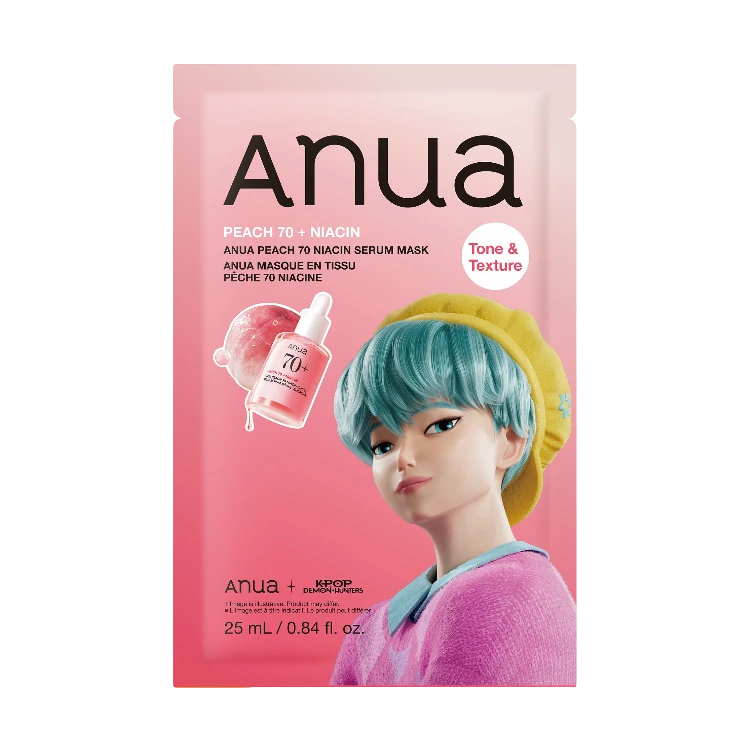 ANUA K-POP DEMON HUNTERS PEACH 70 + NIACIN SERUM MASK МАСКА ДЛЯ ЛИЦА