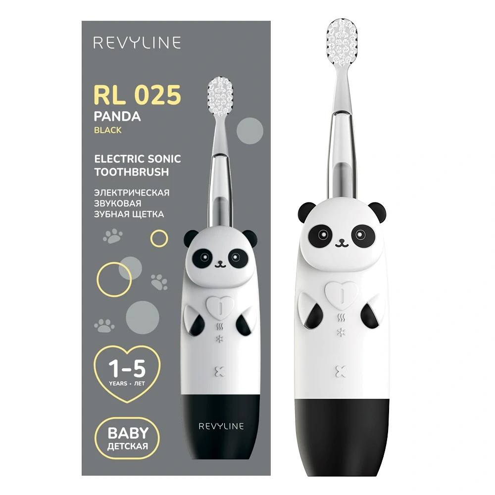 REVYLINE RL025 BLACK PANDA ELECTRIC SONIC TOOTHBRUSH ЭЛЕКТРИЧЕСКАЯ ЗВУКОВАЯ ЗУБНАЯ ЩЕТКА 