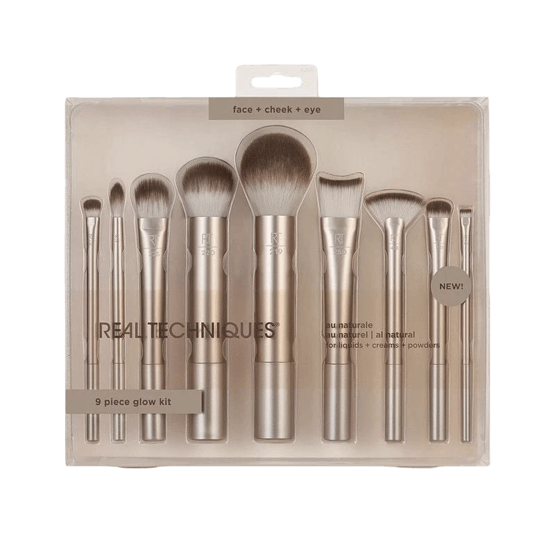 REAL TECHNIQUES 9 PIECE GLOW KIT НАБОР КИСТЕЙ