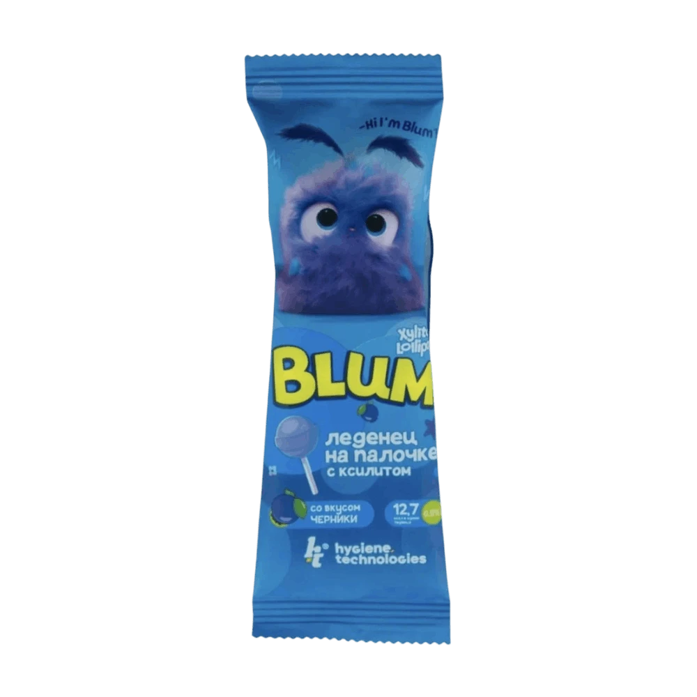 PESITRO HT PRO BLUM XYLITOL LOLLIPOP ЛЕДЕНЕЦ С КСИЛИТОЛОМ СО ВКУСОМ ЧЕРНИКИ