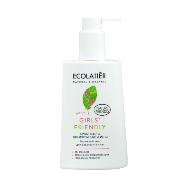 ECOLATIER GIRL'S FRIENDLY КРЕМ-МЫЛО ДЛЯ ИНТИМНОЙ ГИГИЕНЫ БЕРЕЖНЫЙ УХОД