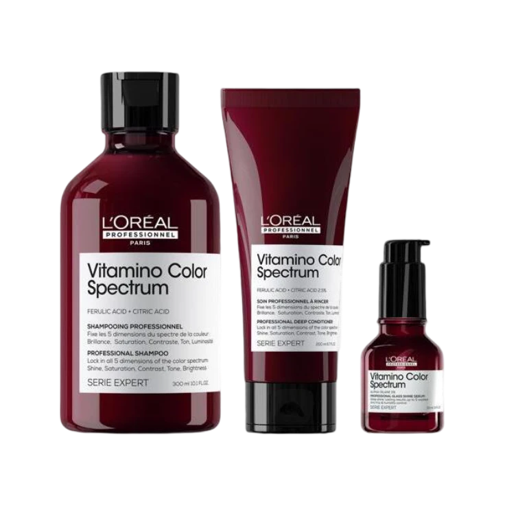 L'OREAL VITAMINO COLOR SPECTRUM ТРИО ШАМПУНЬ + КОНДИЦИОНЕР + СЕРУМ НАБОР 2025