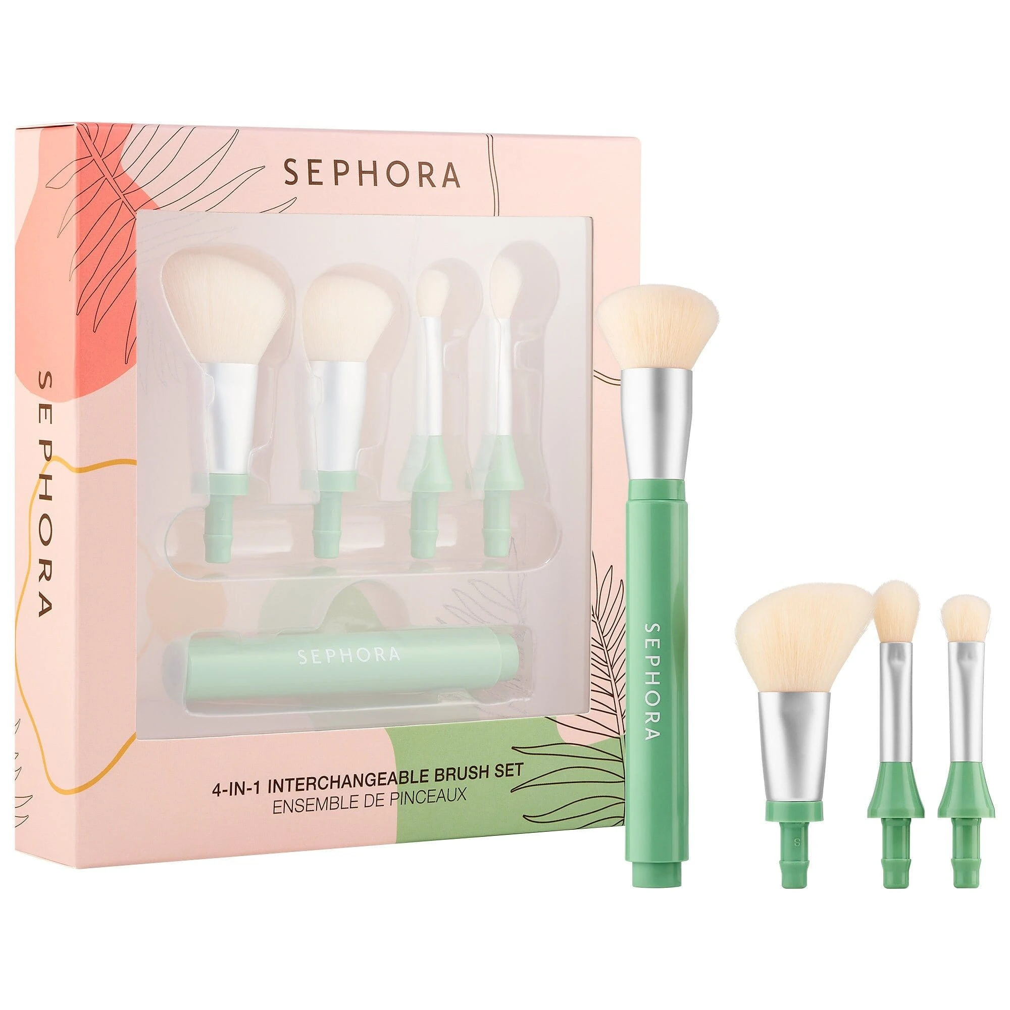 SEPHORA 4-IN-1 INTERCHANGEABLE BRUSH SET НАБОР КИСТЕЙ ДЛЯ МАКИЯЖА