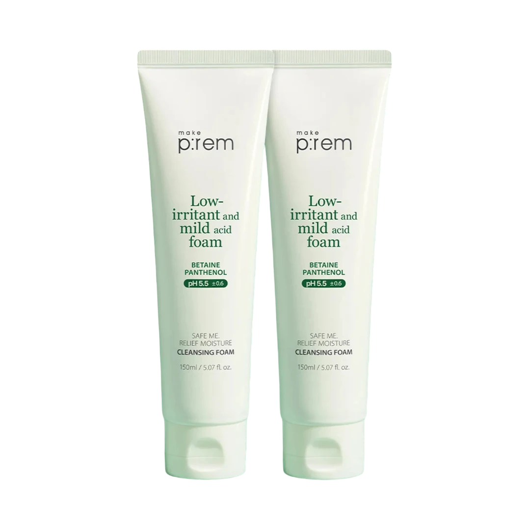 MAKE PREM SAFE ME RELIEF MOISTURE CLEANSING FOAM 1+1 УМЫВАШКА НАБОР 
