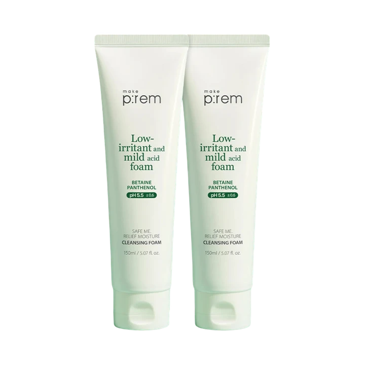 MAKE PREM SAFE ME RELIEF MOISTURE CLEANSING FOAM 1+1 УМЫВАШКА НАБОР 