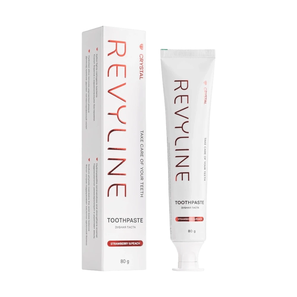 REVYLINE CRYSTAL STRAWBERRY & PEACH TOOTHPASTE ЗУБНАЯ ПАСТА 