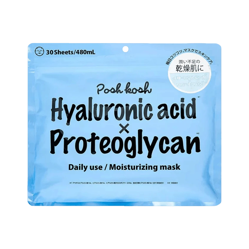 POSH KOSH HYALURONIC ACID PROTEOGLYCAN MOISTURIZING MASK МАСКА ДЛЯ ЛИЦА 30 ШТ