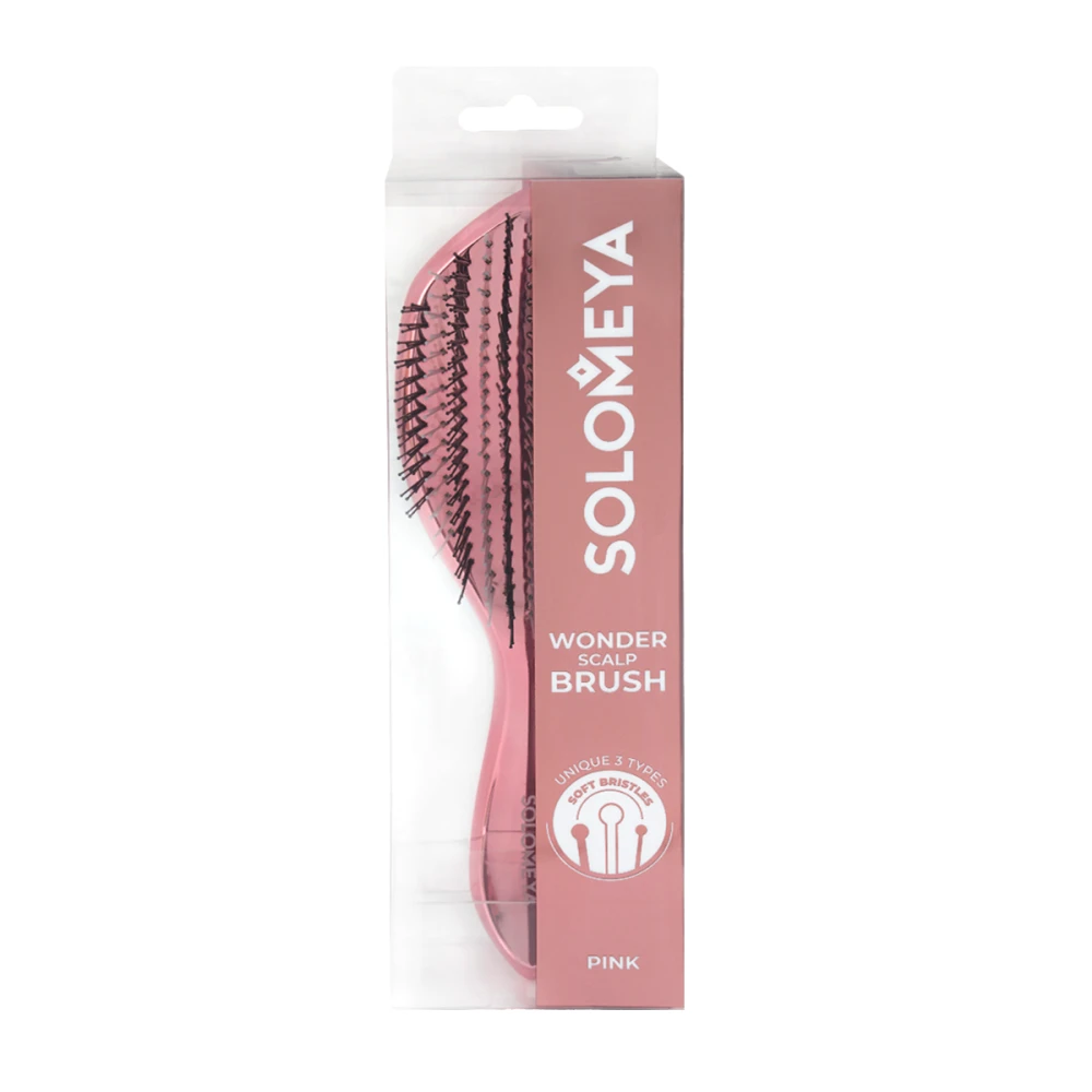 SOLOMEYA WONDER SCALP BRUSH PINK РАСЧЕСТКА 