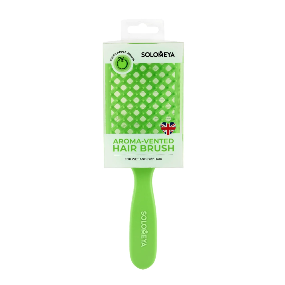 SOLOMEYA AROMA-VENTED GREEN APPLE HAIR BRUSH РАСЧЕСТКА