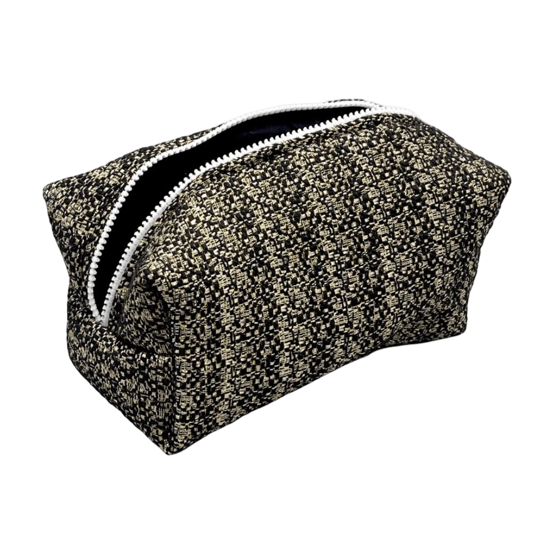 DI STORE КОСМЕТИЧКА ТВИДОВАЯ ЧЕРНО-ЗОЛОТАЯ 