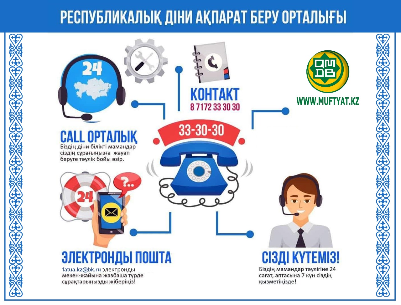 Ақпан айында 9725 діни сұраққа жауап берілді